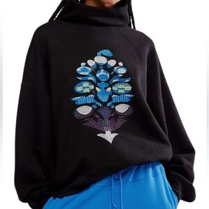 NWT Free People On Your Mark Logo Mock Neck Pullover - Small